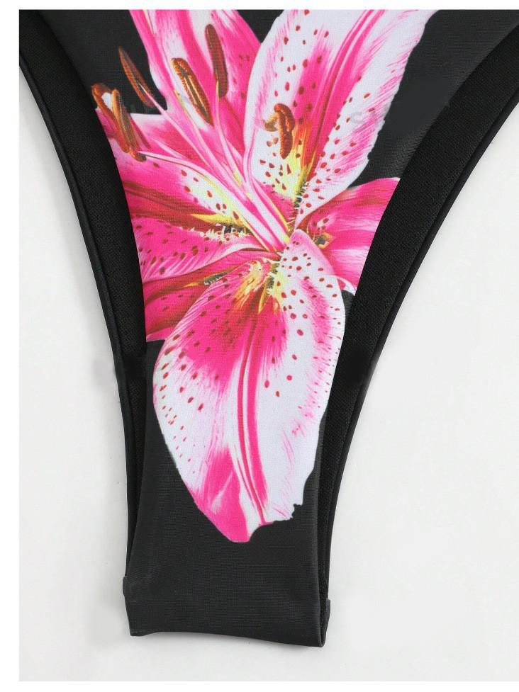 Women's Clothing Split Bikini With Cover Up Floral Print Sexy Three Piece Swimsuit_voghion.com