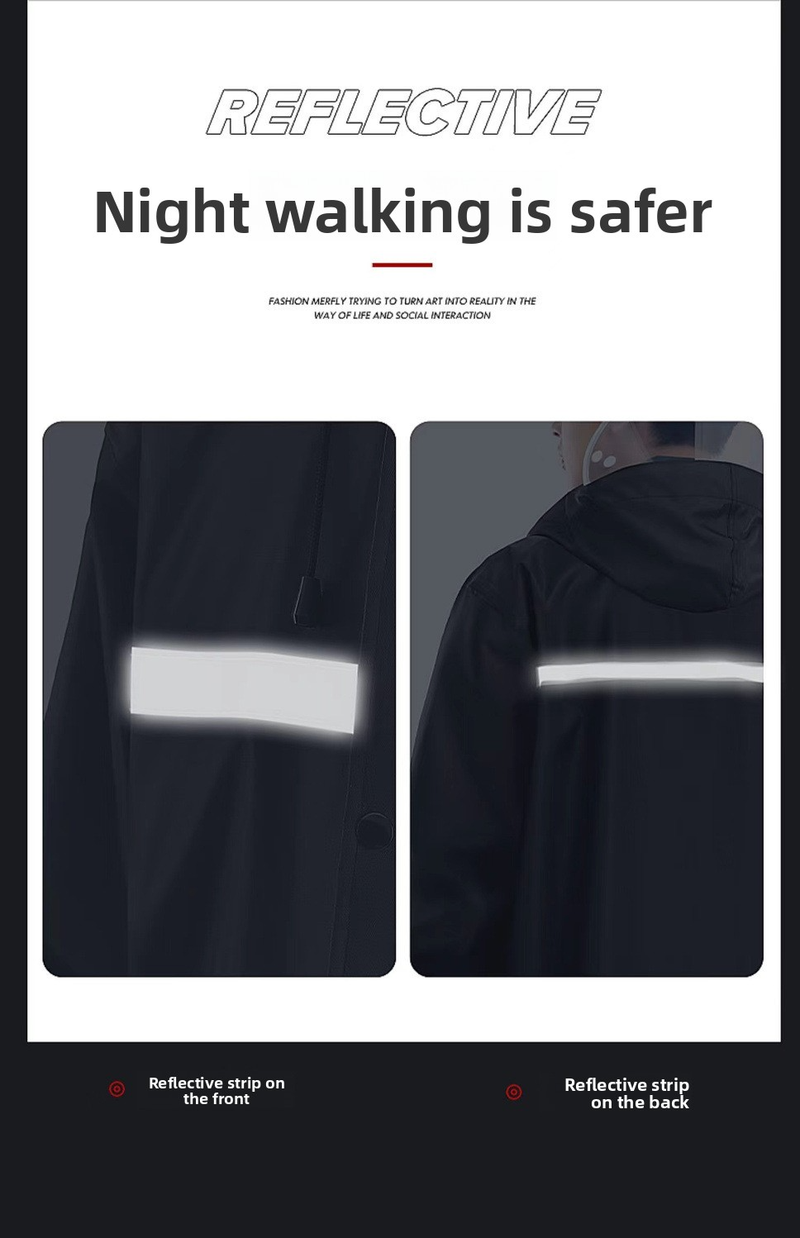 Heavy-Duty Waterproof Rain Poncho For Hiking & Outdoor Work – Thick PVC-Coated Oxford Fabric, Full-Length Coverage, Adjustable Hood_voghion.com