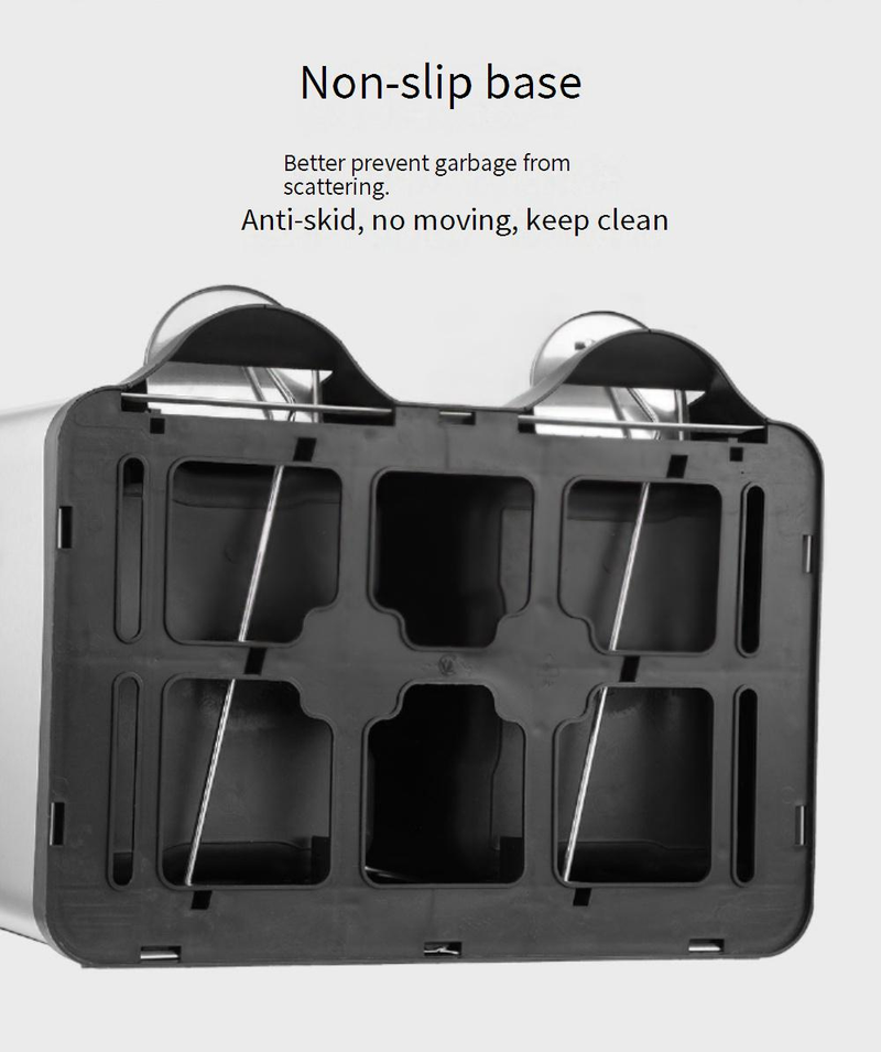 Tritt-Mülleimer aus Edelstahl – Robustes Fußpedal-Design, 40 l/60 l Fassungsvermögen, quadratischer Abfallbehälter für Küche/Büro (nicht importiert)_voghion.com