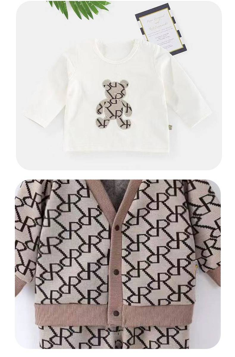 Completo tre pezzi comodo a maniche lunghe primavera e autunno per ragazzi e ragazze, cappotto alla moda per neonati, completo primavera e autunno, nuova tendenza_voghion.com