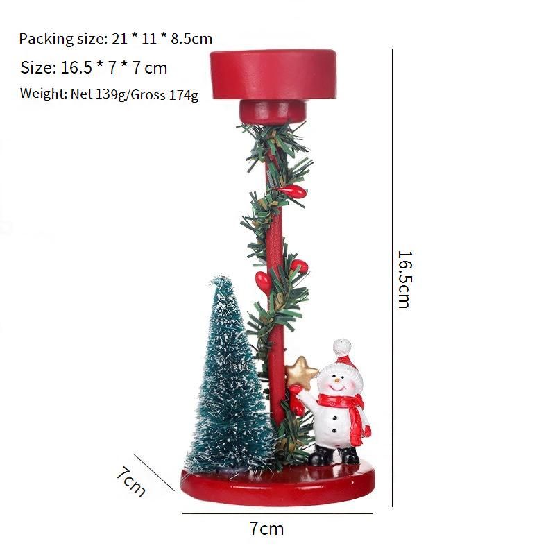 Bougeoir décoratif de Noël festif – Pièce maîtresse en résine pour sapin de Noël, pour table de fête et décoration d'intérieur (renne, Père Noël, bonhomme de neige)_voghion.com