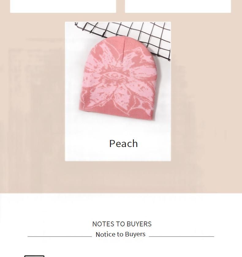 Urban Jacquard Knit Beanie - Stijlvolle unisex wintermuts met zonnebloempatroon, streetwearmode voor mannen en vrouwen_voghion.com