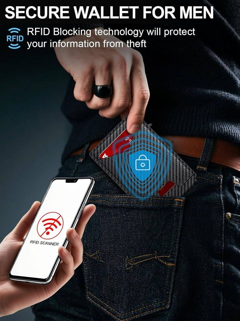 Suport automat pentru carduri de tip pop-up RFID Portofel ultra-subțire pentru carduri de credit Clip pentru bani Portofel cu mai multe sloturi pentru bărbați_voghion.com