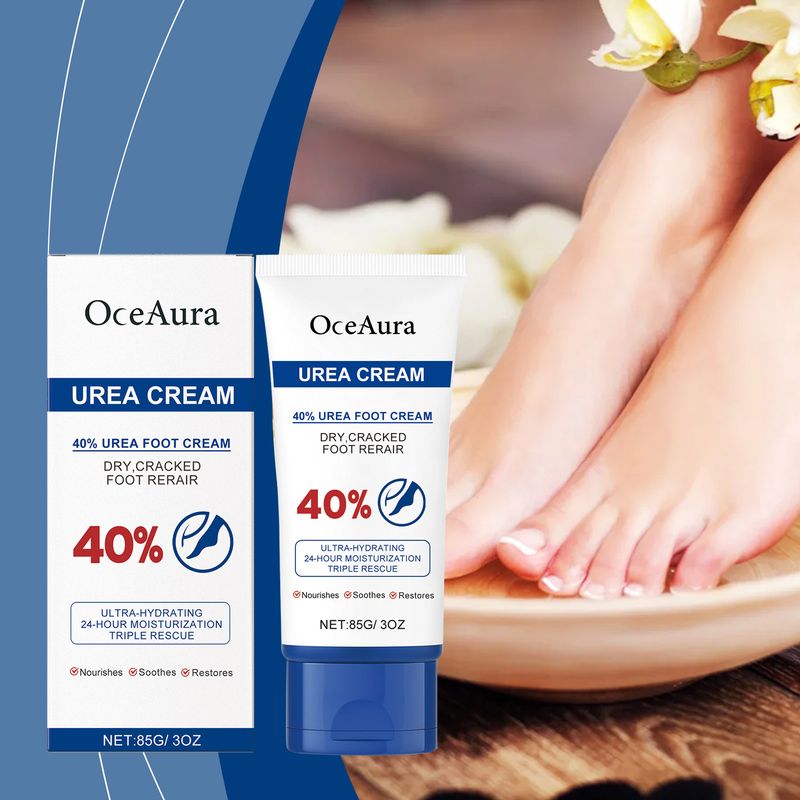 OceAura Foot Care Urea Cream Gentle Exfoliating Non-Sticky Moisturizing Softening Heel Daily Maintenance_voghion.com