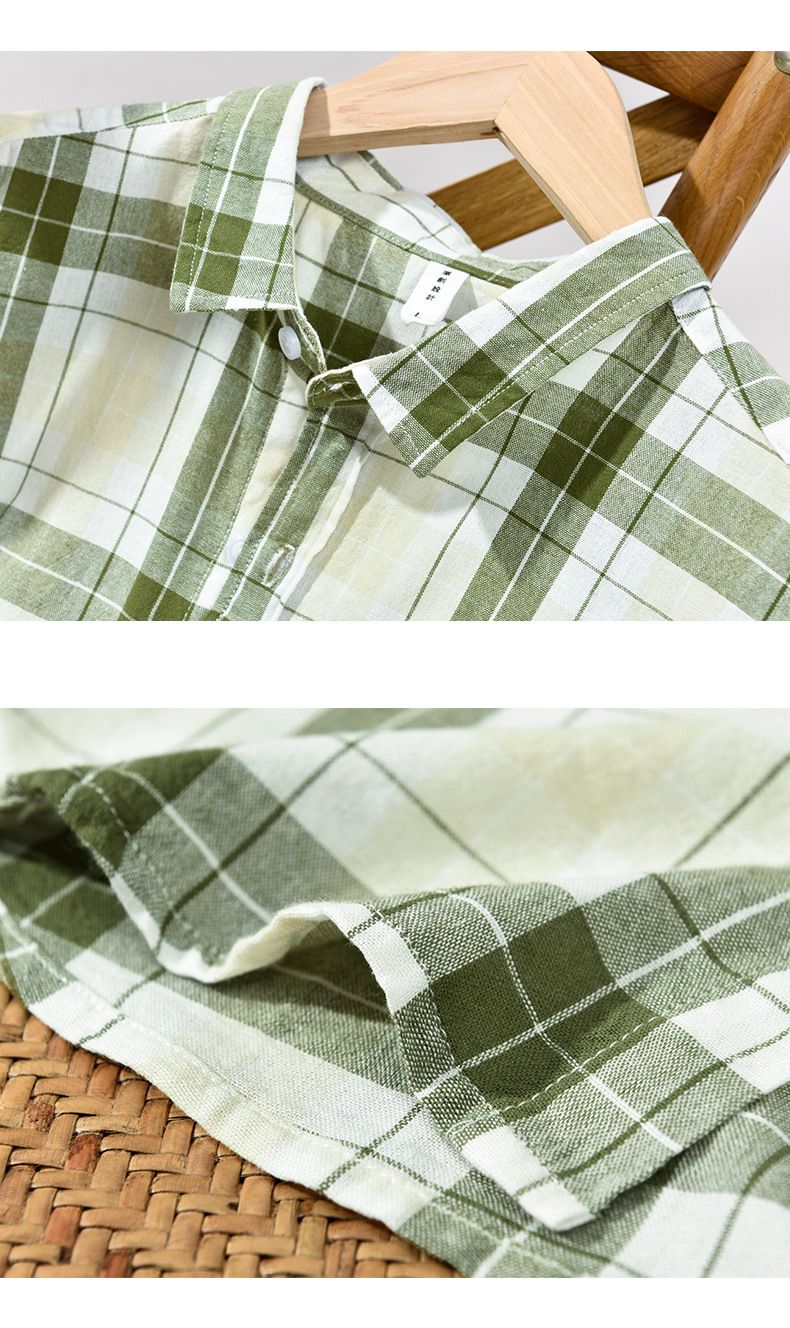Men's Clothing Spring New Men's Casual Cotton Plaid Long Sleeved Shirt Jacket_voghion.com