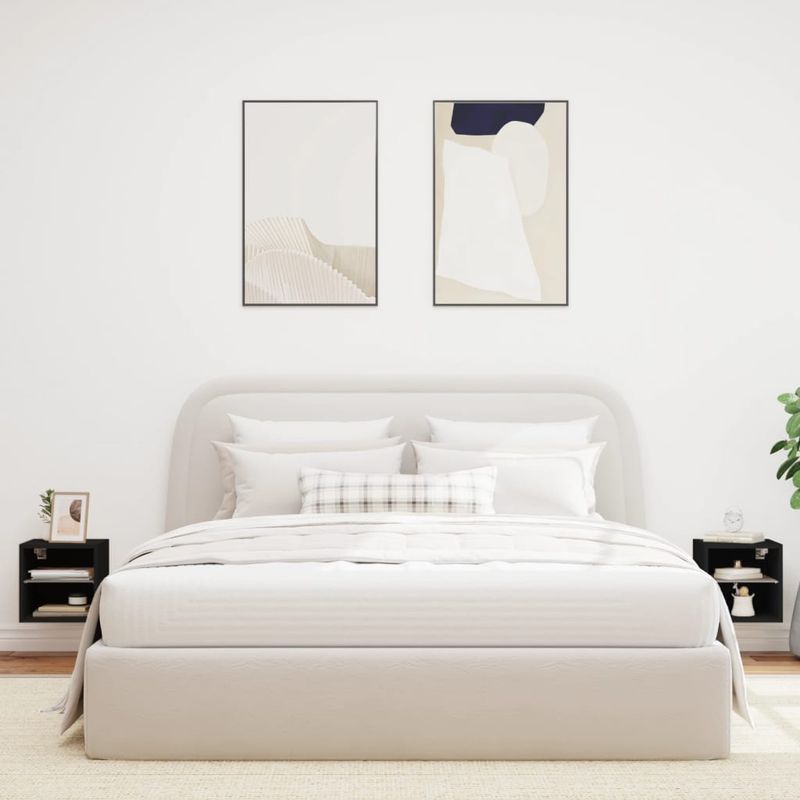 TV-Wandschränke mit LED-Leuchten 2 Stk. Schwarz 30x28,5x30 cm_voghion.com
