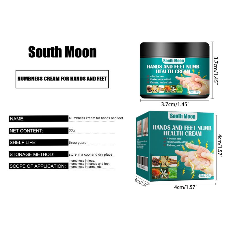 Crème de soin pour les mains et les pieds South Moon Soulage en douceur l'inconfort des mains et des pieds Répare le corps Appliquer la crème de soin de massage_voghion.com