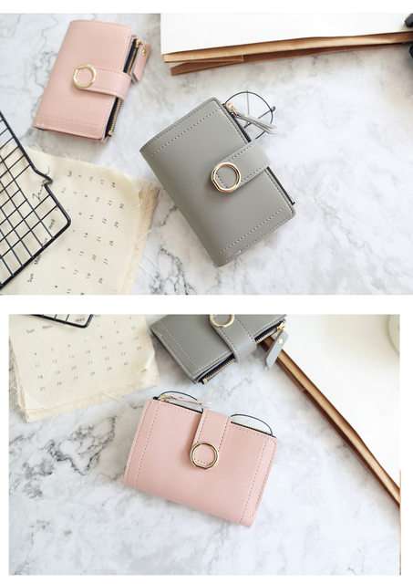 Neu Kurze Frauen Geldbörsen Mode Einfache Nette Kleine Weibliche Brieftaschen PU Leder Karte_voghion.com