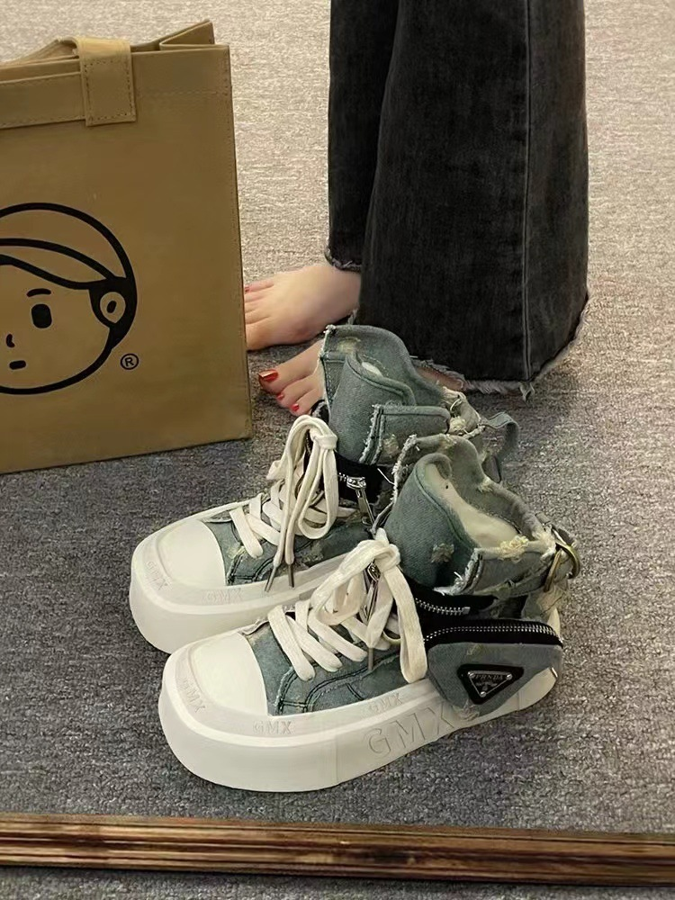 Cizme Martin noi, pantofi sport cu talpă înaltă, din denim, cu fund gros, moi, pentru femei, la modă, DIY, două uzuri_voghion.com