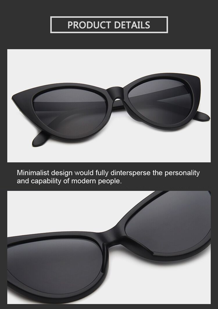 Occhiali da sole da donna stile Cat Eye retrò sexy alla moda, classici, neri e bianchi, con montatura a occhio di gatto e sfumatura Oculos De Sol_voghion.com