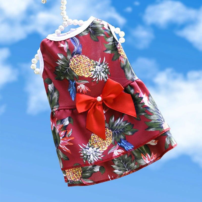Spring Summer New Dog Cat Clothes Pet Striped Strap Mesh Dress For Small And Medium Dogs_voghion.com