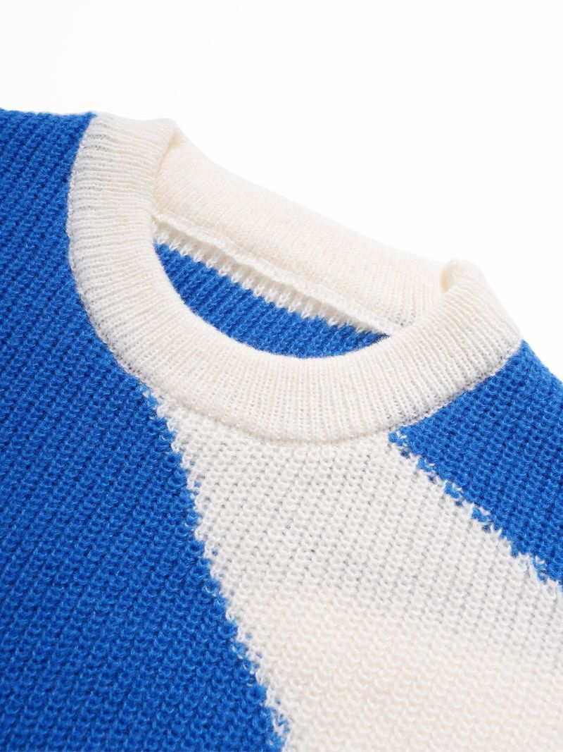 Oversized Color-Block Pullover für Herren – Europäisch-amerikanischer Streetwear-Pullover mit entspannter Passform und Kontrastnähten_voghion.com