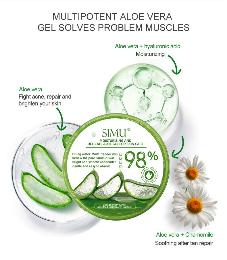 Gel di Aloe Vera SIMU - Idratante, nutriente e ammorbidente per la cura della pelle secca_voghion.com