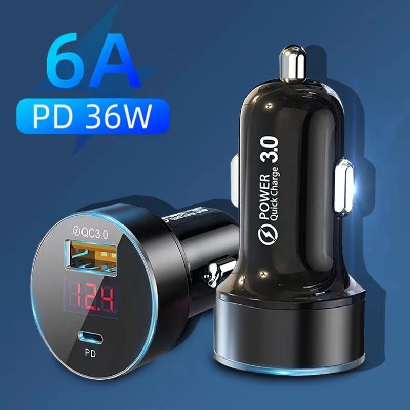 Müzik Festivali PD bir ila iki dijital ekran QC3.0 tek USB çift hızlı cep telefonu şarj küçük araba_voghion.com