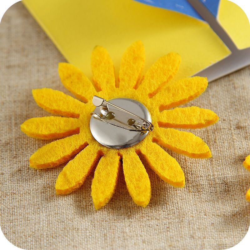 Spilla da donna versatile con girasole, spilla di sicurezza, fibbia antiriflesso, accessorio semplice per colletto_voghion.com