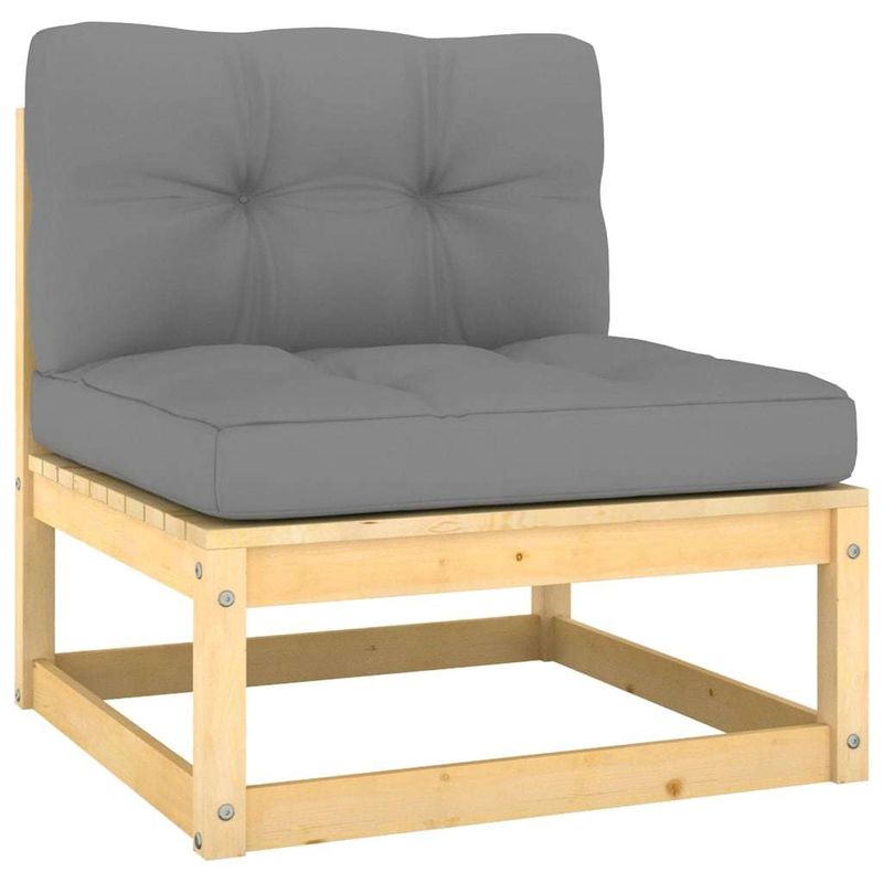 10 Piece Patio Lounge Set with Cushions Solid Pinewood_voghion.com