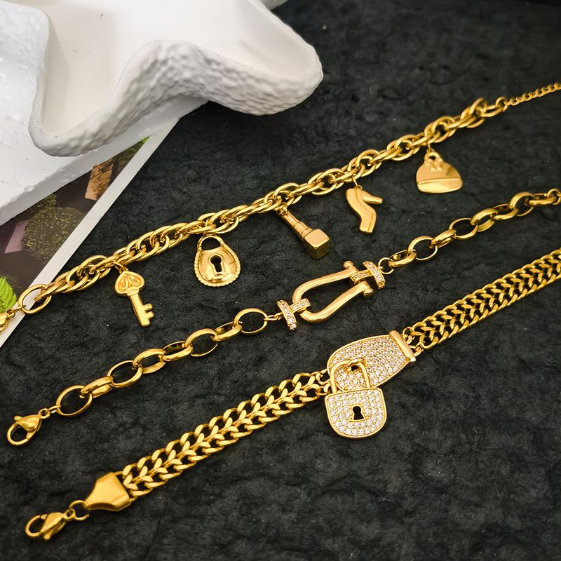 Armband aus strukturiertem Titanstahl für Damen, minimalistischer koreanischer Stil, asymmetrisches trendiges Kettenarmband, Unisex_voghion.com