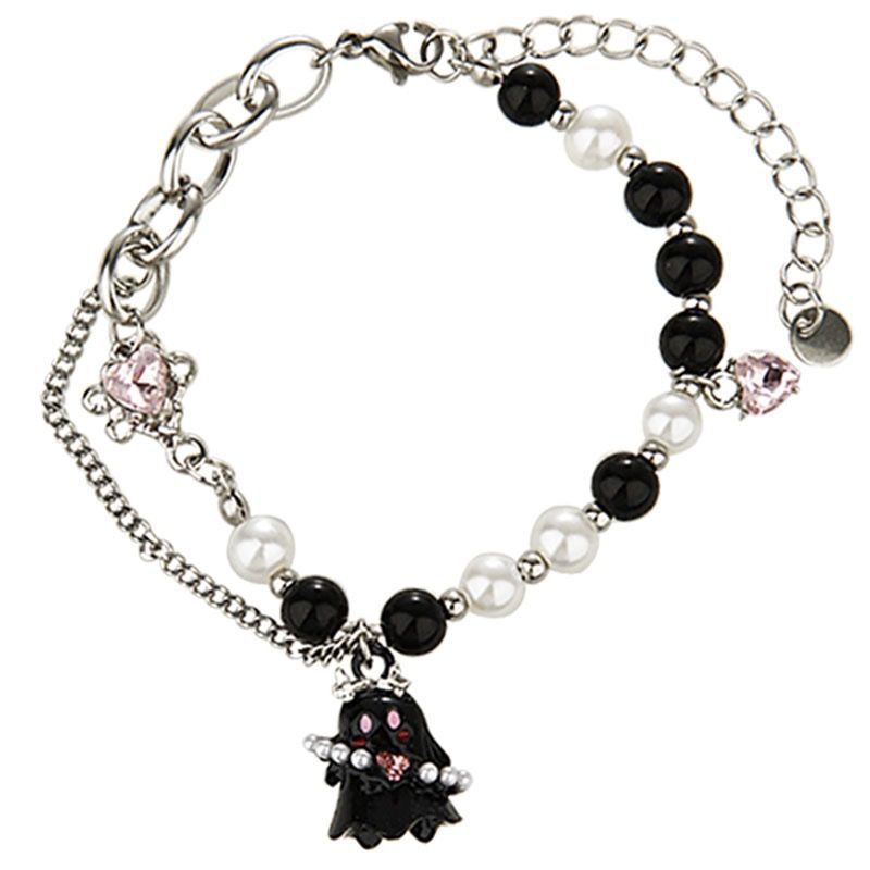 Schwarz-Weiß-Geist Günstige weibliche Bestie Zubehör Kalt Minimalist High-End Süße Cool Hot Girl Paar Armband_voghion.com