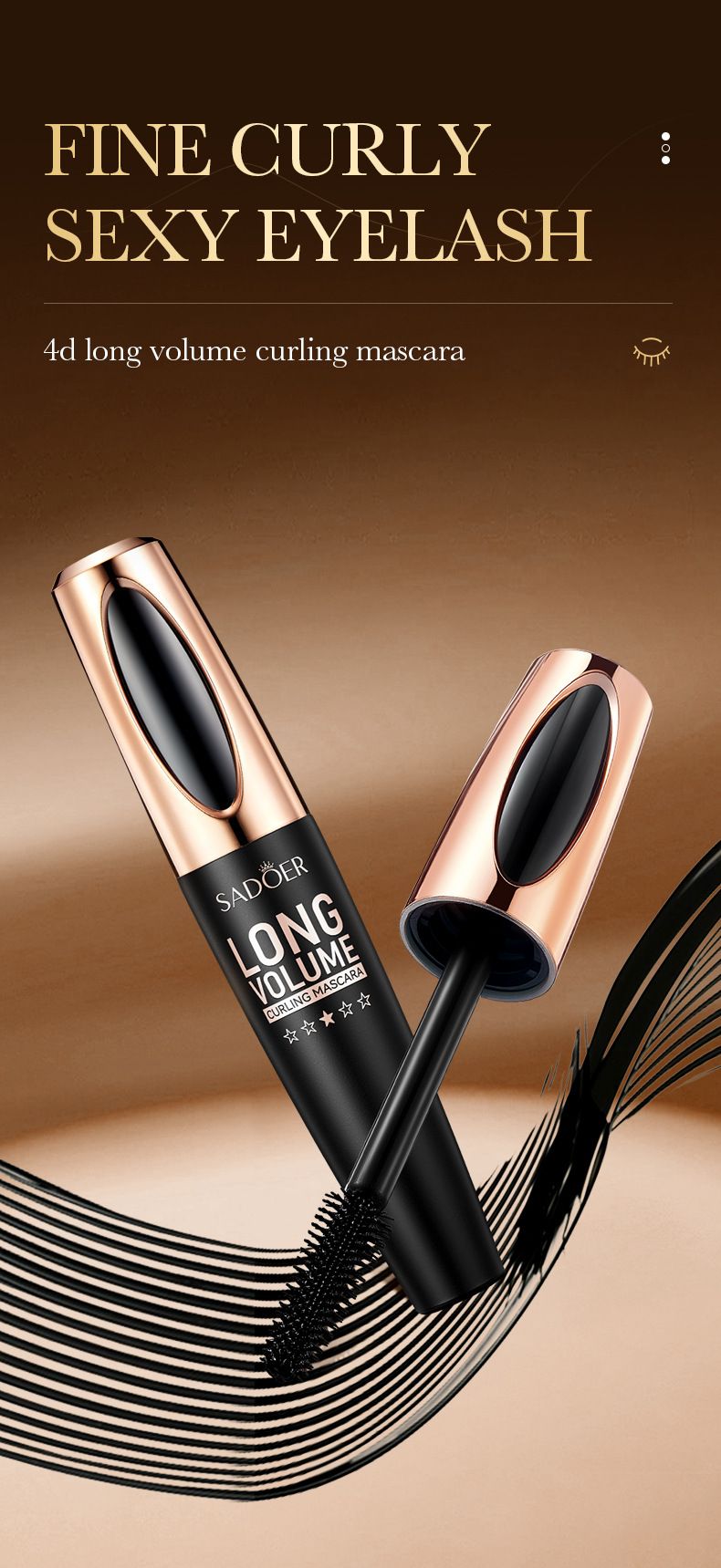 Full English Makeup 12g SADOER 4D Curling Thick Long Shaping Mascara_voghion.com