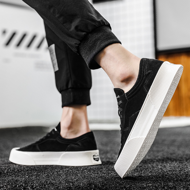 Heren sport- en vrijetijdsschoenen Dikke bodemplankschoenen Veterschoenen Herenschoenen_voghion.com