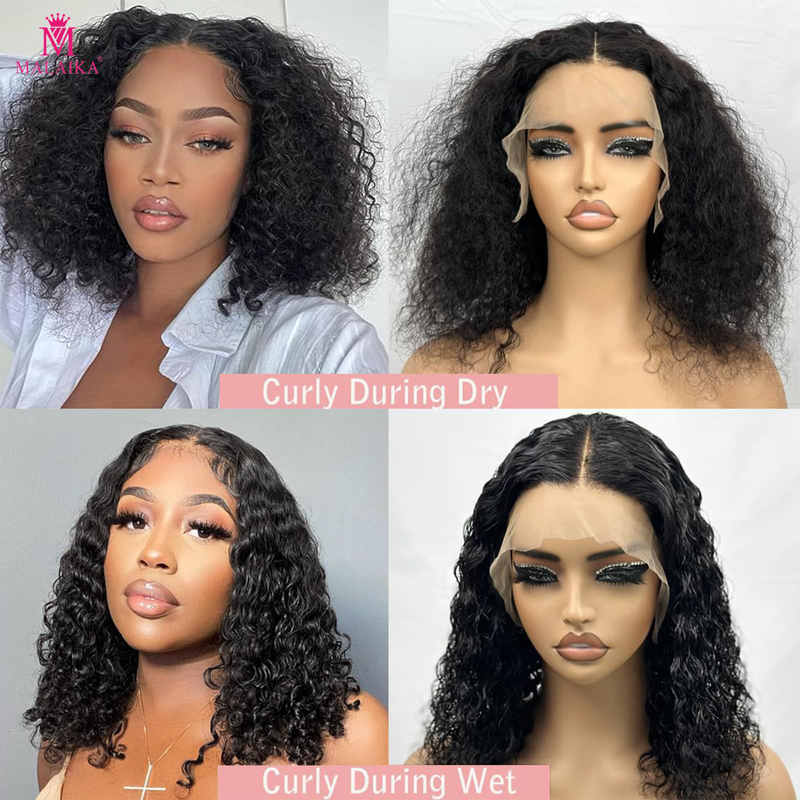 Deep Wave Lace Front Parykker Menneskehår 13x4 Black Curly Bob Parykker Menneskehår 180% Tæthed 13x4 Blonde Frontal Parykker Menneskehår_voghion.com