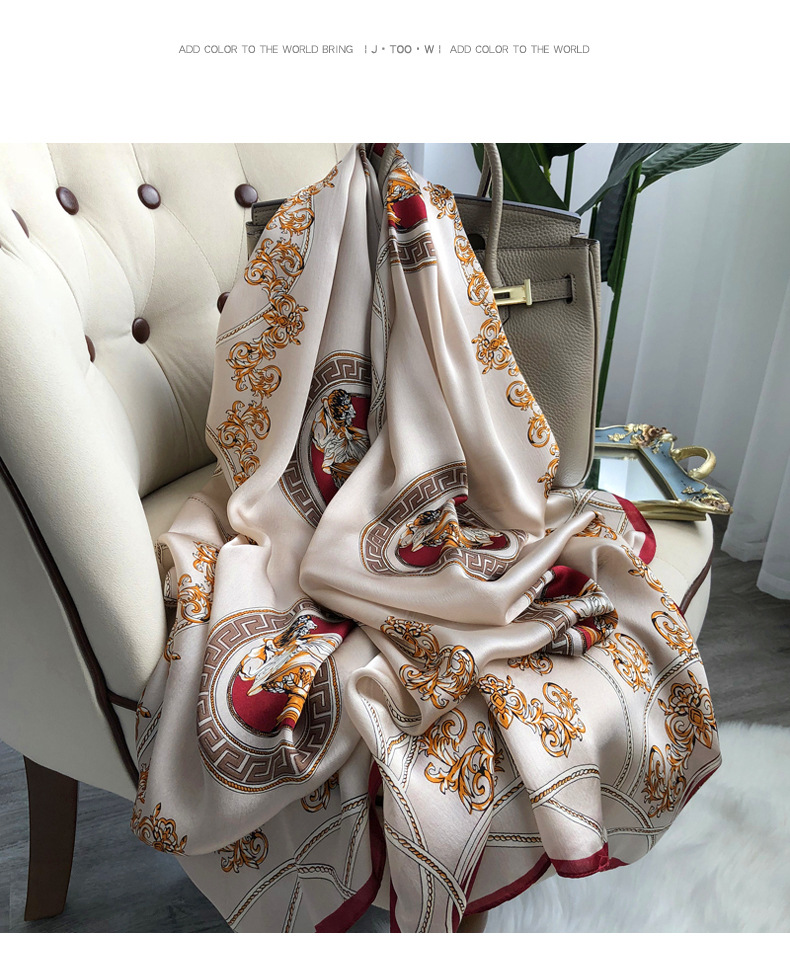 Designer-Seidenschal für Damen, leichter, luxuriöser langer Maulbeerseidenschal mit Sonnenschutz_voghion.com