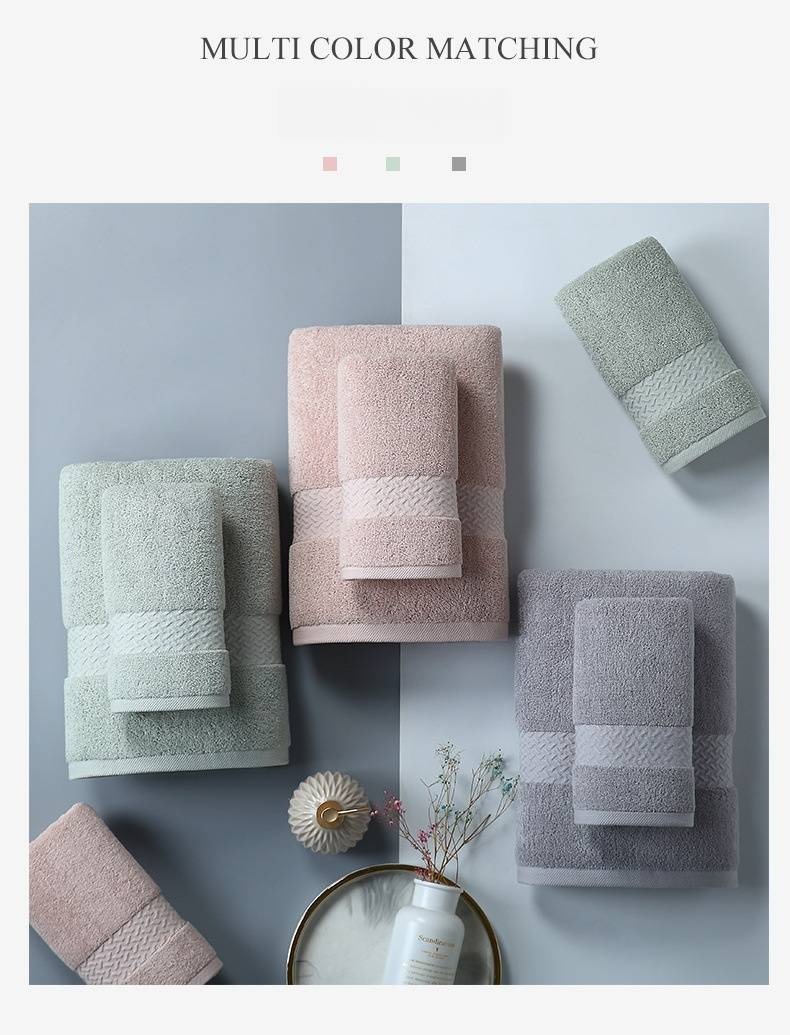 Amy Cotton Bath Towel Set - Ultra Soft & Absorbent, Baby & Kids Friendly, Minimalist Luxury Style_voghion.com