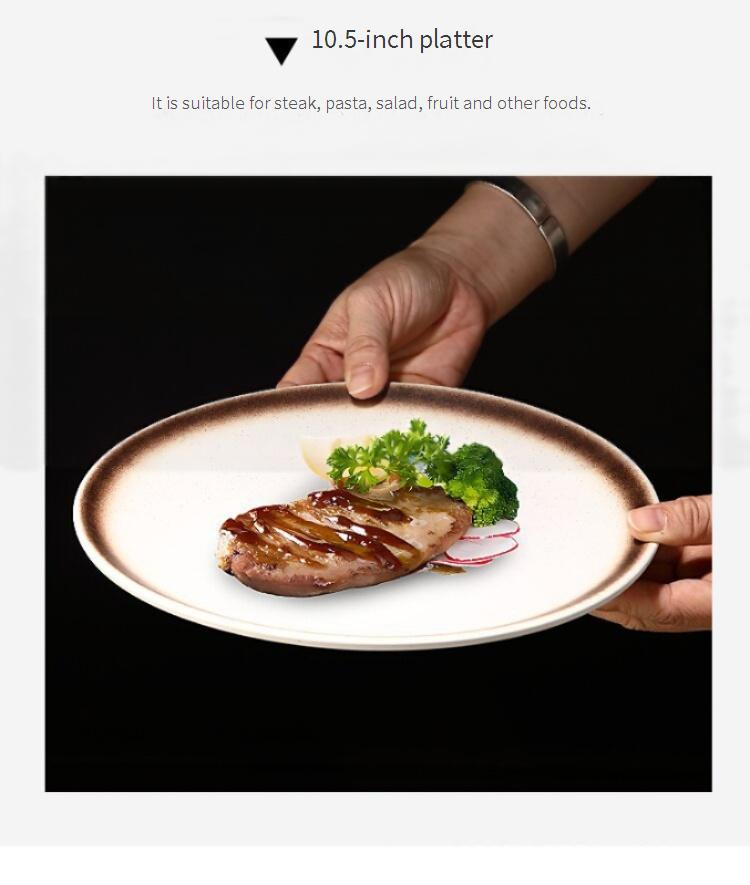Piatto da bistecca, piatto da ristorante, piatto, ciotole e piatti, stoviglie in ceramica, piatto creativo, piatto da portata ..._voghion.com
