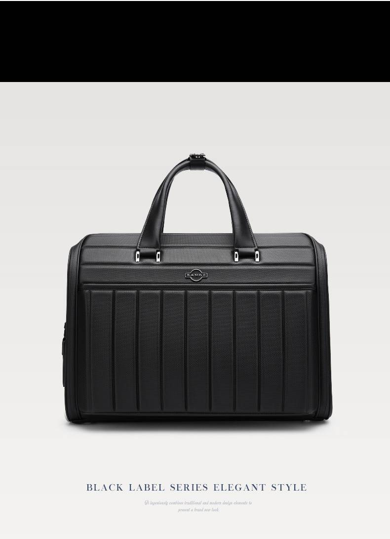 Black Label High End Business Texture Men's Portable Briefcase Travel Women's Commuter Computer Bag Shoulder Bag_voghion.com