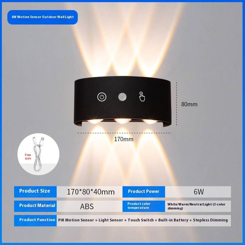 Motion Sensor Wall Light – No Drilling Installation, Indoor/Outdoor, Warm White LED, Battery-Powered For Hallway, Stairs, Bathroom, Balcony_voghion.com