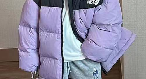"Unisex Kinder Fleece-gefütterte Kapuzenjacke – Warmer Puffermantel mit Nylon-Außenmaterial für Jungen & Mädchen (Schwarz/Burgund/Grün/Lila)"_voghion.com
