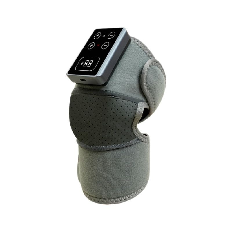 Rechargeable Heating Knee Brace With Massage & Heat Therapy - Adjustable Temperature (45-60°C) For Joint Pain Relief - Gray_voghion.com