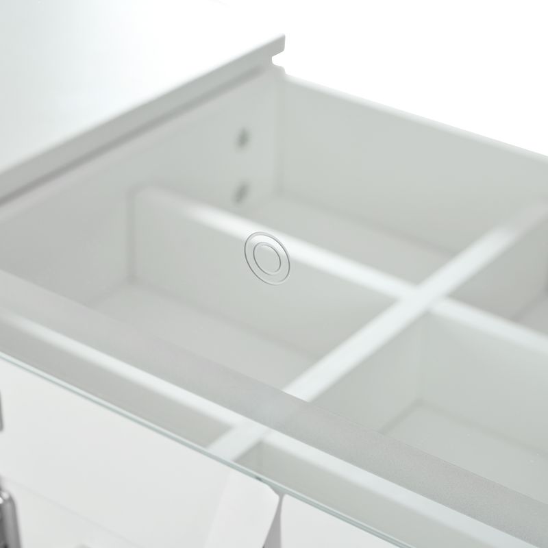 Drehbarer Schminktisch mit LED-Beleuchtung,Frisiertisch,Bürotisch,weiß,105×40×80cm_voghion.com