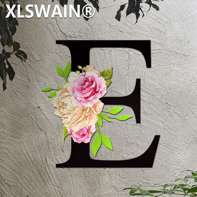 Logo personalizzato con nome, logo con lettera in metallo, targa di benvenuto per porta, decorazione murale con prima lettera, adatta per la decorazione di cortili e giardini_voghion.com