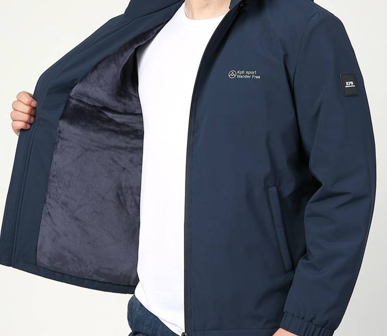 Men's Fleece-Lined Windbreaker Jacket – Winter-Ready Thermal Coat With Quick-Dry Tech For Urban Commute & Outdoor Adventures_voghion.com