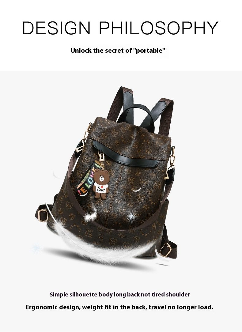 Andralyn skulder ryggsekk for kvinner Ny trendy koreansk versjon Allsidig mote student mykt skinn tegneserieryggsekk_voghion.com