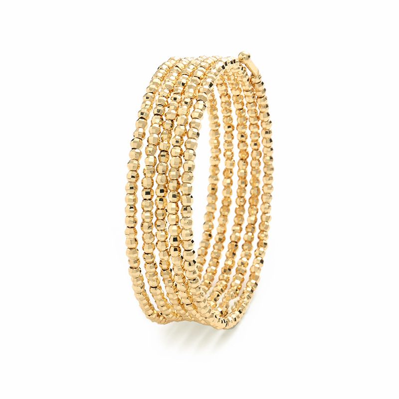 Bracciale retrattile di alta qualità da donna, in vero metallo placcato oro, stile semplice_voghion.com