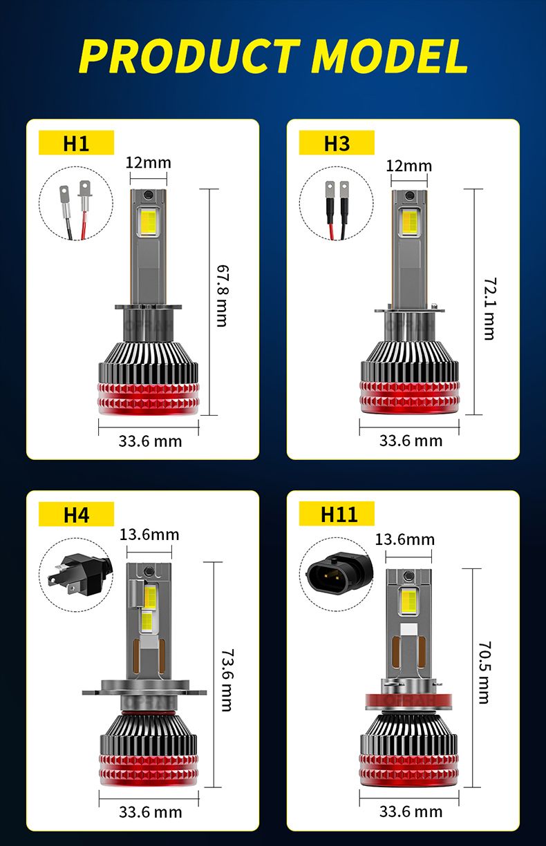 Lampadine per fari a LED H4 180W 22600LM 9005 9006 H1 H11 3570 Chip Canbus Abbaglianti Anabbaglianti Fendinebbia per Auto 6000K 12V_voghion.com