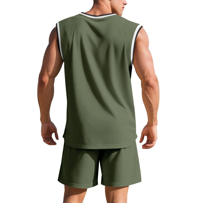 Männerkleeder Summer Nei Männer Sportanzug Basketballanzug Atmungsaktiv_voghion.com