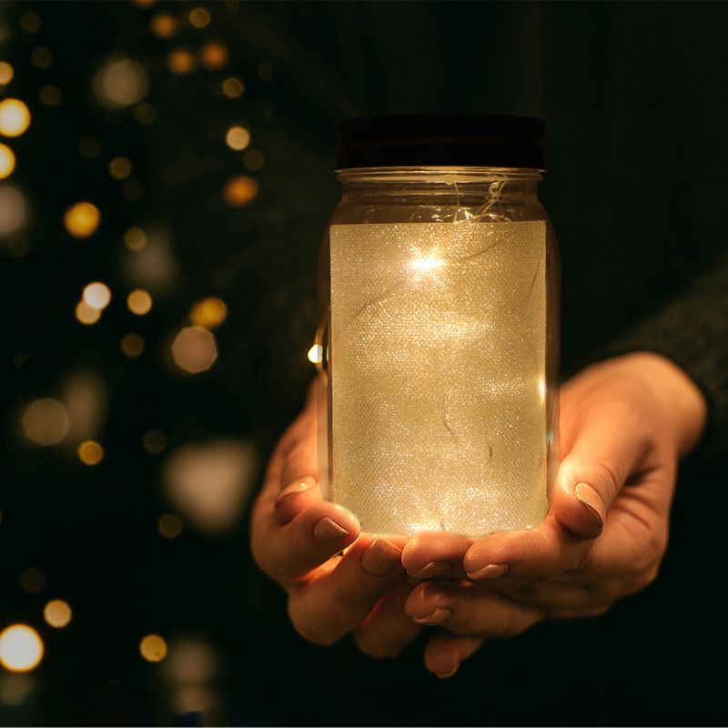 Scatola per batterie AAA transfrontaliera Coperchio per barattolo di vetro Stringa di luci in filo di rame Decorazione natalizia Stringa di luci con tappo di bottiglia stampabile_voghion.com
