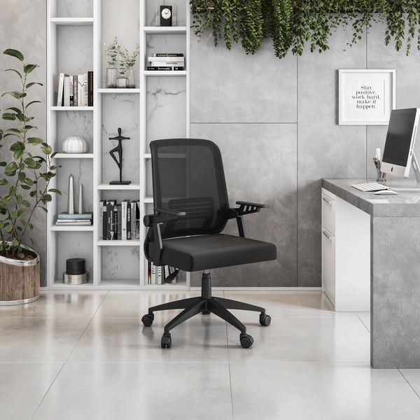 Techni Mobili Ergonomic Office Mesh Chair, Black_voghion.com