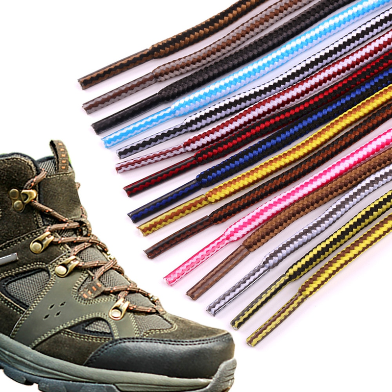 1 Pair 4mm Two-color Striped Round Color Polyester Shoelaces For Work Shoes artin Leather Boots Shoe Laces_voghion.com