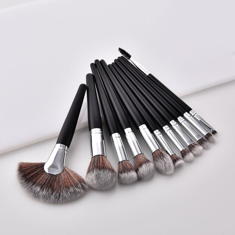 5/7/11/12 Stück Make-up-Pinsel, Make-up-Werkzeuge, Augenset, Lidschattenpinsel, schwarzes und silbernes GUIHUI_voghion.com
