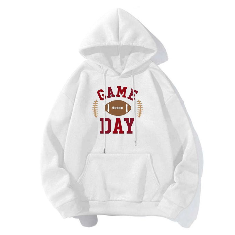 Felpa con cappuccio con stampa da calcio - Felpa con cappuccio unisex in pile con design personalizzabile, vestibilità ampia e caldo misto cotone_voghion.com