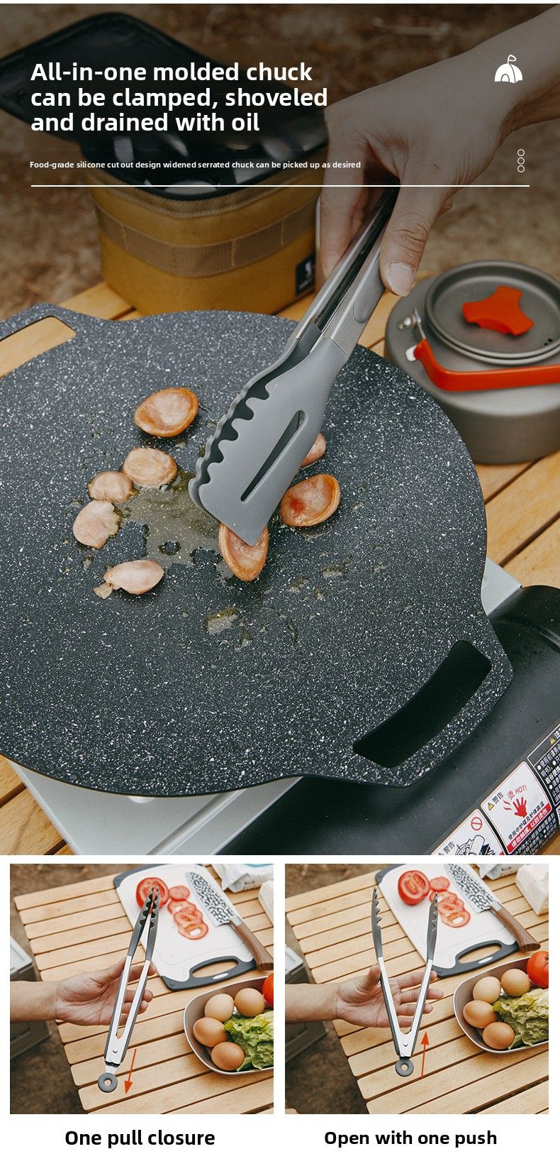 Campin Portable Set Outdoor BBQ Picnic Pot Spatula Knife Multi-functional Cookware Combination Cuttin Board Storae_voghion.com