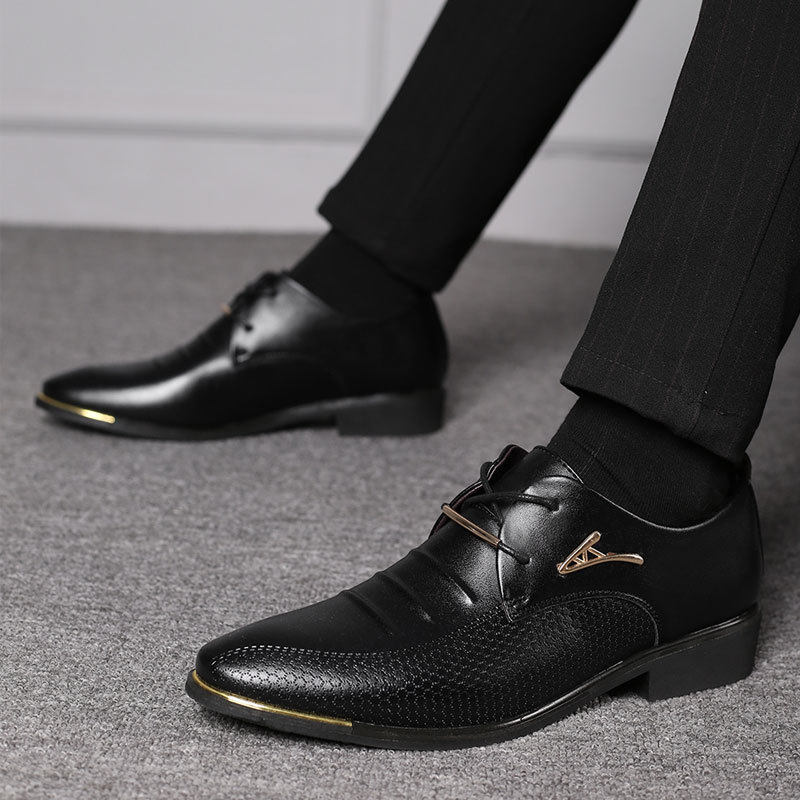 2021 Lente nieuwe grote leren zakelijke herenschoenen met veters_voghion.com