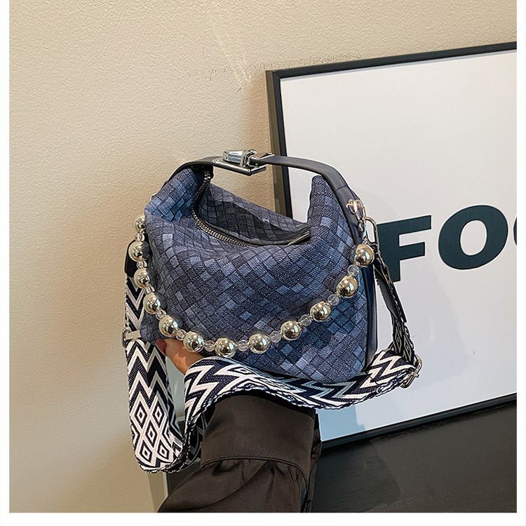 Nuova borsa a secchiello con perline in tessuto in stile cinese per le donne 2024 Nuova borsa a tracolla con catena e piccola borsa_voghion.com