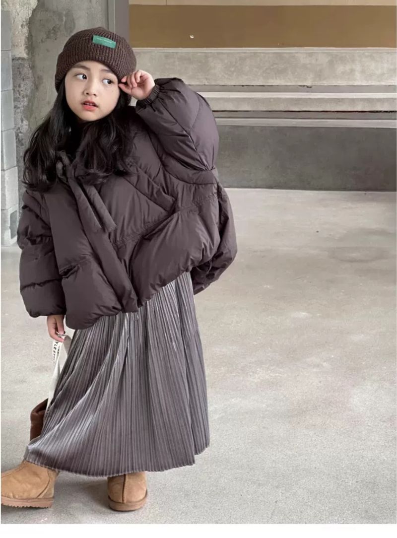 Mittelgroßer und großer Baumwollmantel für Kinder, All-Match-Baumwollmantel für kleine Mädchen, stilvolle Baumwolljacke, Wintermantel-Trend_voghion.com