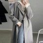Pink Double-Sided Coat For Women, Mid-Length, 2024 Autumn And Winter New Style, Petite Korean Style Wool Jacket_voghion.com