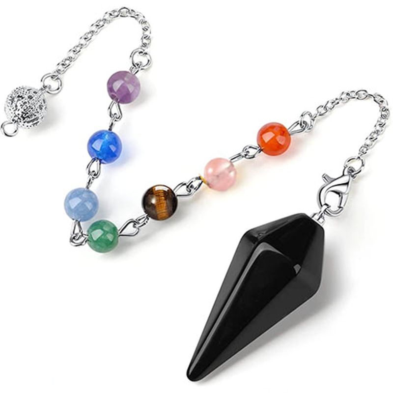 25 mm Rosenquarz & Amethyst Sechseck-Anhänger - Natürliches Pyramiden-Kristall-Pendel mit Sterling-Silberkette, für Liebe & spirituellen Heilungsschmuck_voghion.com